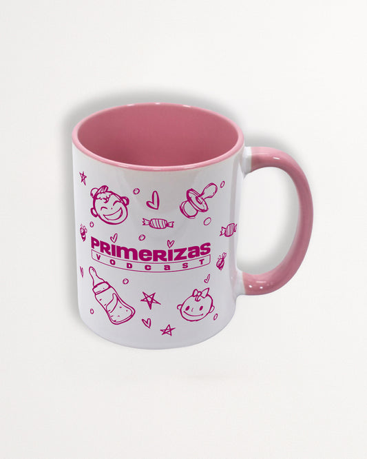 TAZA PRIMERIZAS ROSADA DIBUJO